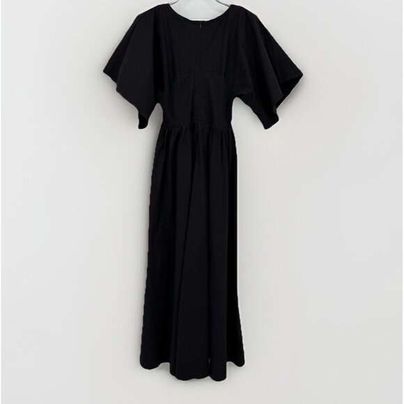Pomander Place by Tuckernuck Black Vivianna Maxi Dress S Small V-Neck Buttons - Picture 8 of 12